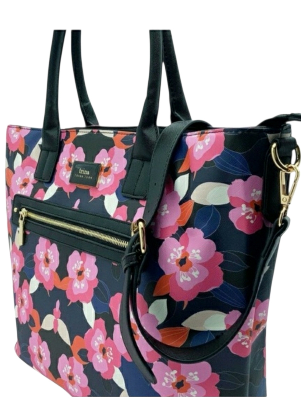 Trina Turk Navy Tote w/ Pink Floral Print & Wallet Set - All Over Narcissus NWT! - Picture 4 of 14